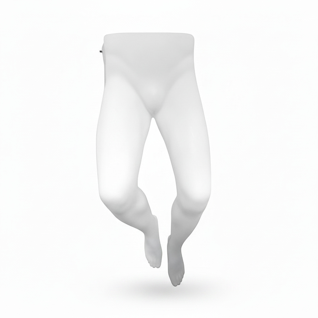 Mannequin lower half, men's, with wire for wall, white. H110
