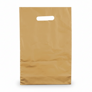 Gold colored plastic bag 22x30 cm
