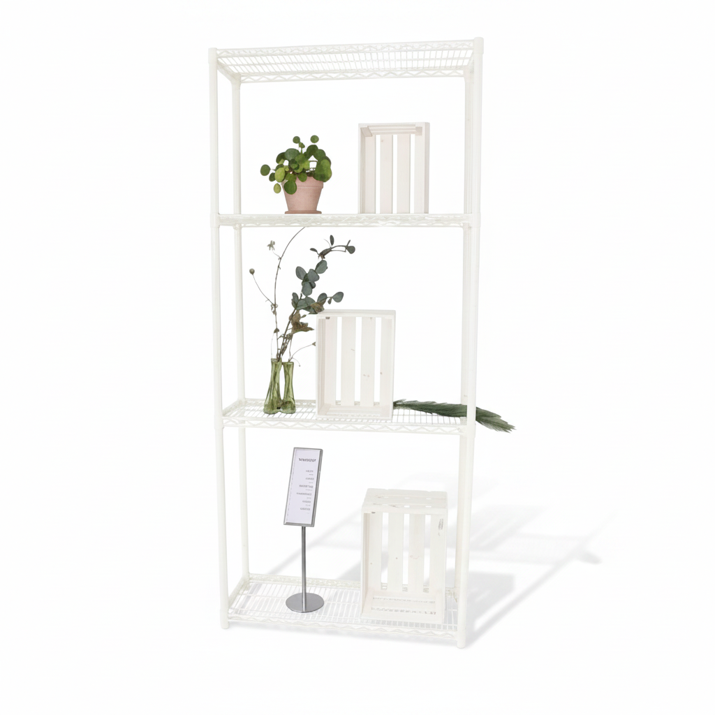 Bookcase - TUBO (W 91 x D 46 x H 220 cm.) - White Gloss