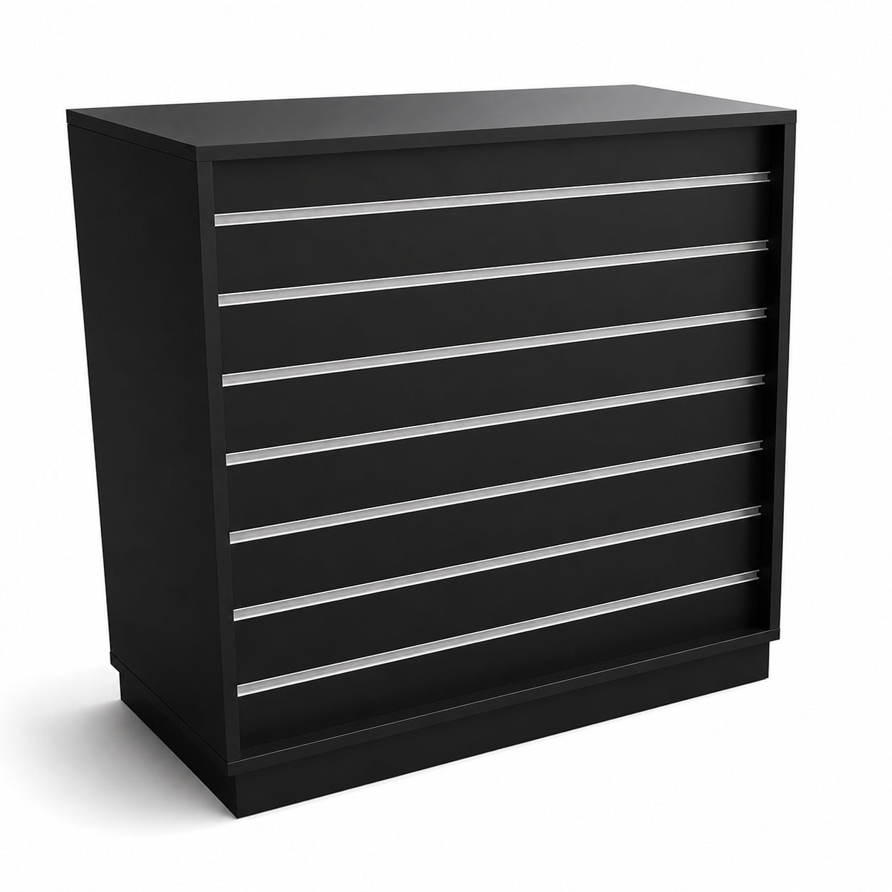 Frame-disk. Wide module, black. B110 - Grooved panel front