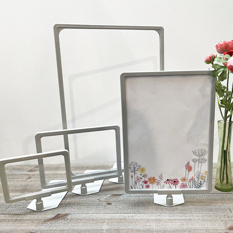 Sign holder, A3, with insert panel, plastic, light gray