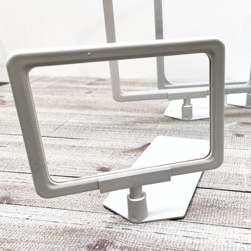 Sign holder, A6, with insert plate, plastic, light gray