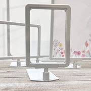 Sign holder, A6, with insert plate, plastic, light gray