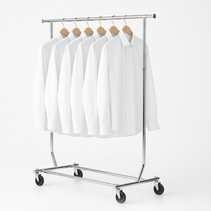 Disco I, fully foldable, adjustable, chrome, B128-188 x H145-170 cm