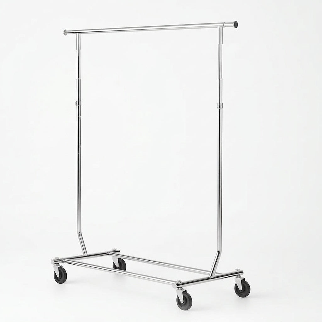 Disco I, fully foldable, adjustable, chrome, B128-188 x H145-170 cm