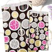 Brown gift bag with circles - 21 x 6 x H42. 250 per pack