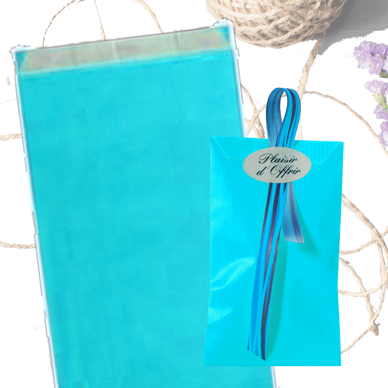 Gift bag, kraft paper, turquoise blue, pack of 250 pcs., 24 x 7 x H41 cm