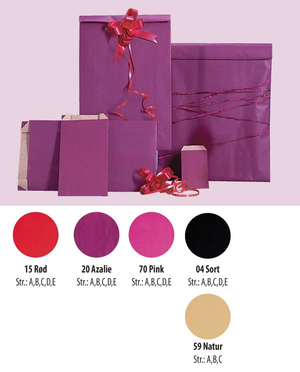 Gift bag, kraft paper, azalea, pack of 250 pcs., 24 x 7 x H41 cm