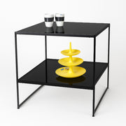 HAPPY! Folding table with black melamine boards. W74 x D74 x H82 cm.