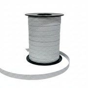 Gift ribbon - Silver glitter. 10 x 225 mtr.