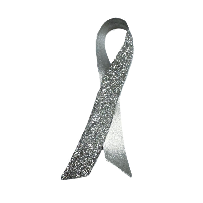 Gift ribbon - Silver glitter. 10 x 225 mtr.