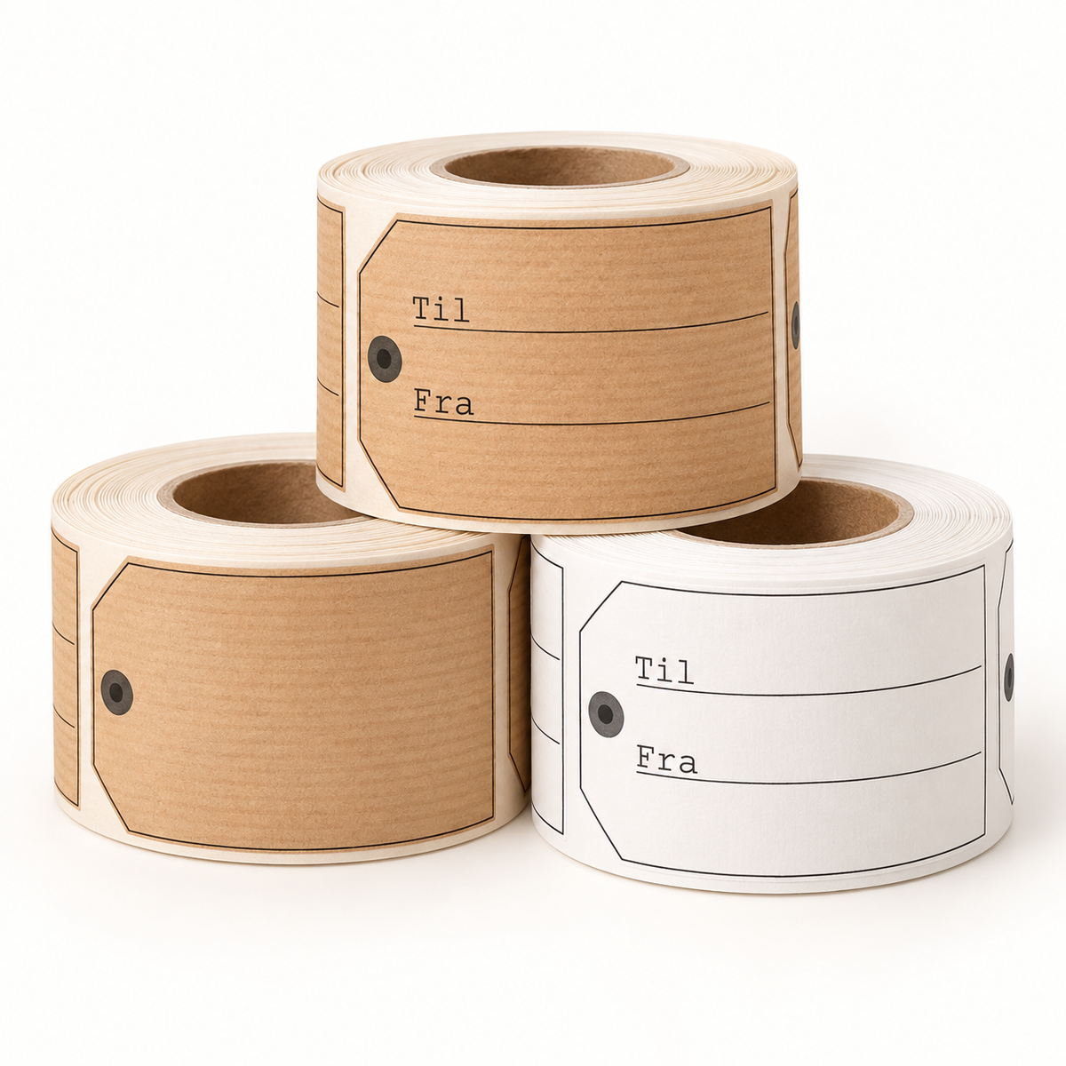 Gift tags - Manila - 500 pcs. Brown. To and from