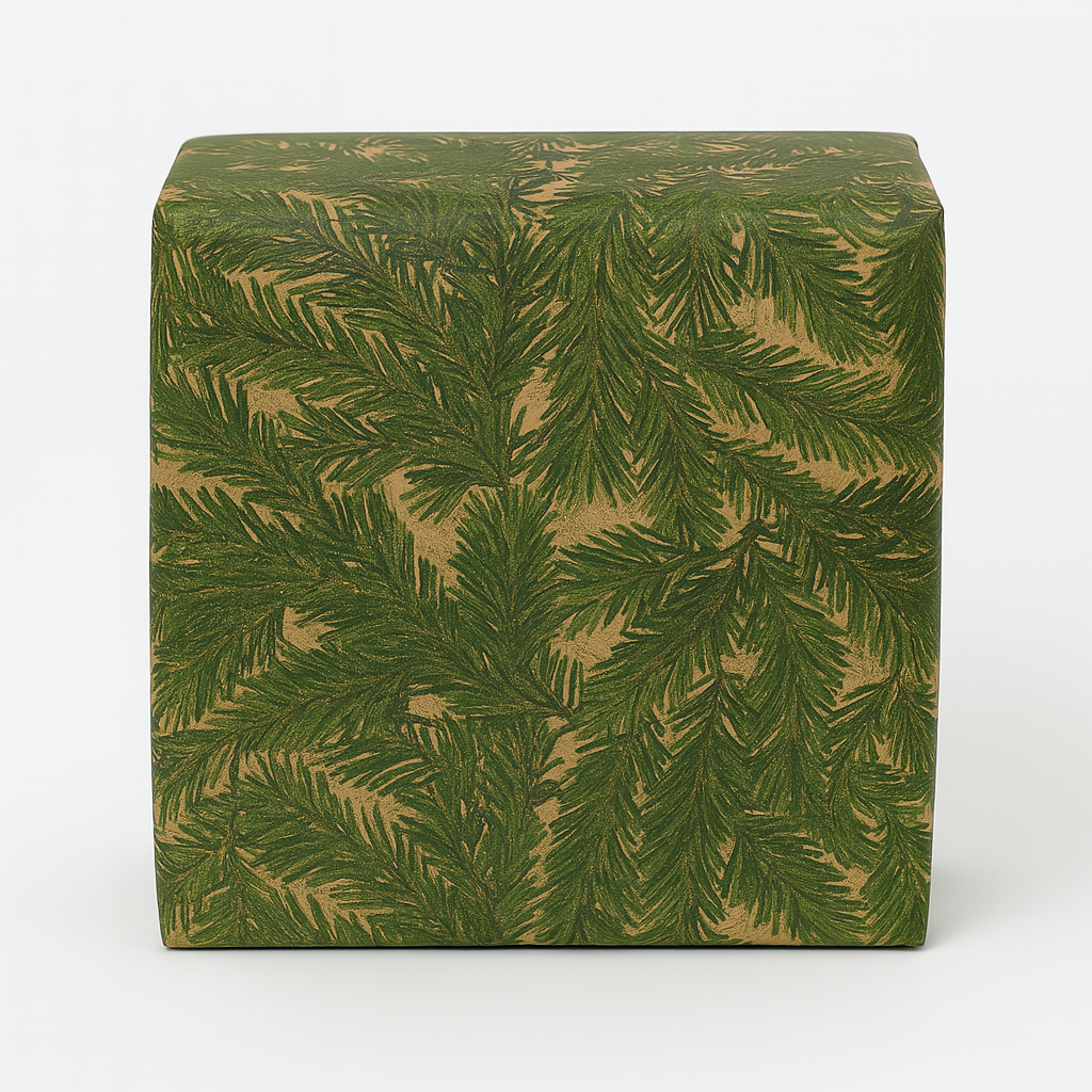 Christmas wrapping paper B 50 cm. Spruce print, kraft paper. 100 m