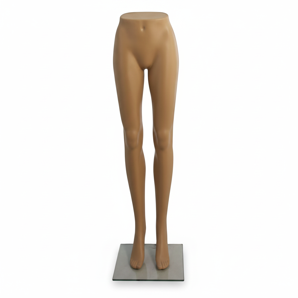 Mannequin legs. Female - Nude. Glass base H. 111 cm.