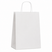 Paper bag with twisted handles. H32 cm. White