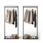 Clothing rack, black, W80 x D50 x H140 cm. Frame garment rack. Pack of 2 pcs.