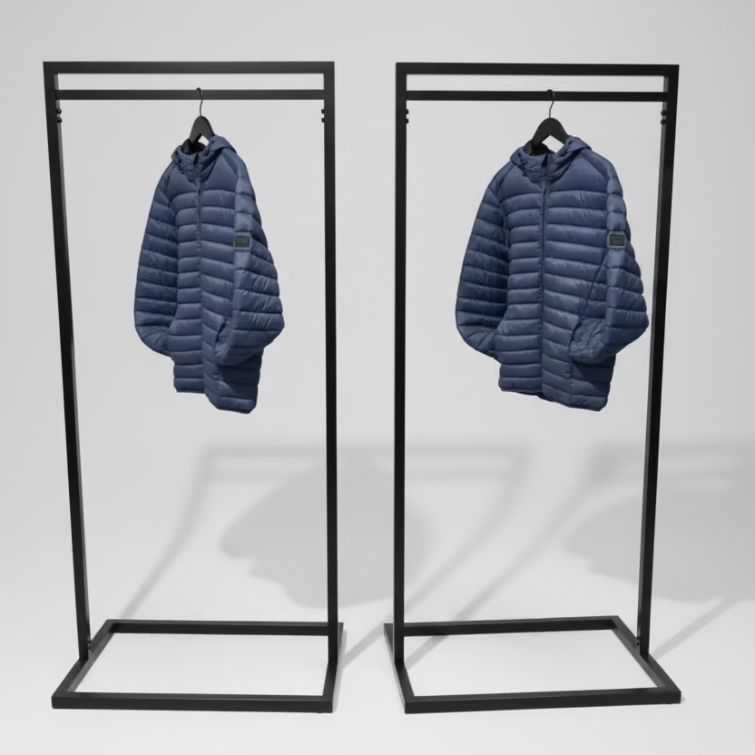 Bøjlestativ, sort, B80 x D50 x H180 cm. Tøjstativ Frame. Pakke med 2 stk.