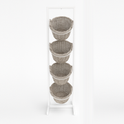 Basket stand - White - woven basket