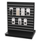 Gondola, double-sided, black, W124 x D61 x H132 cm. Groove spacing 10 cm. Includes wheels