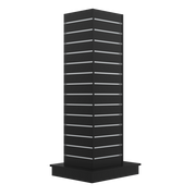Gondola, 4-sided, black, W61 x D61 x H170 cm. Groove spacing 10 cm. Incl. wheels