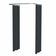 Fitting room, U-shaped solution (free), incl. black curtain, aluminum-colored curtain rod. 100 x 100 x 100 cm, free-hanging