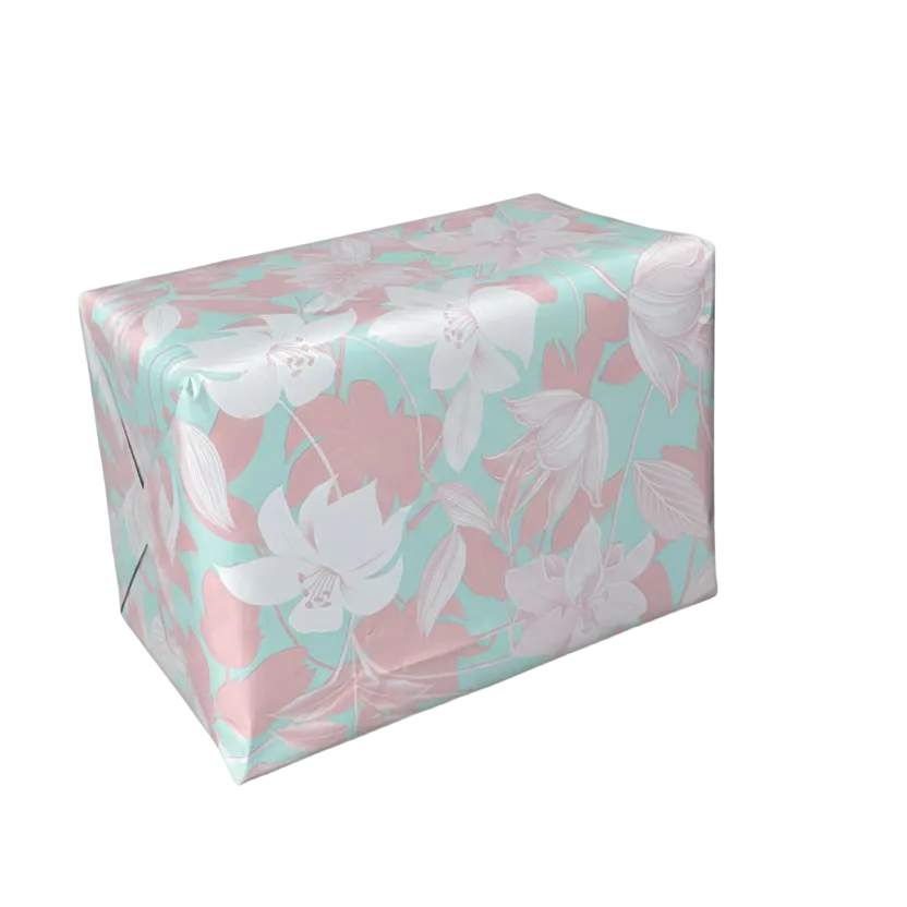 Wrapping paper B 38 cm. Light tones, coated paper. 150 m.