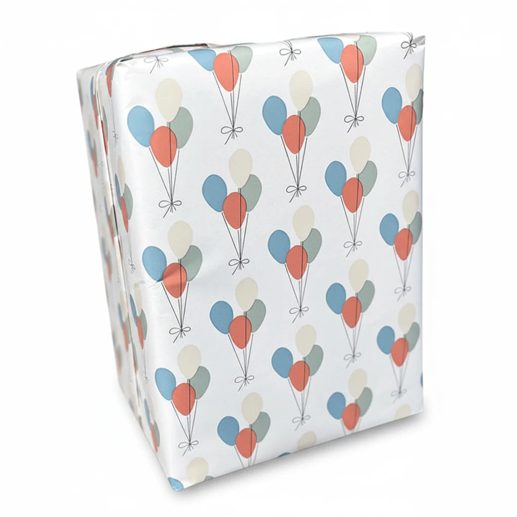 Wrapping paper B 57 cm. Gift & Balloons, coated paper. 150 m.
