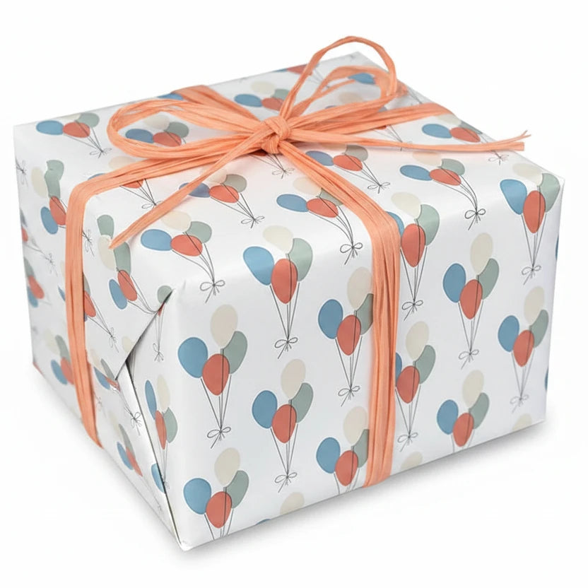 Wrapping paper B 57 cm. Gift & Balloons, coated paper. 150 m.