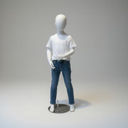 Child mannequin, 6–8 years, H 122 cm, with head. White