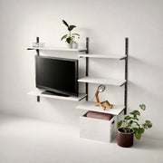 TV wall with Framework rails, set as shown