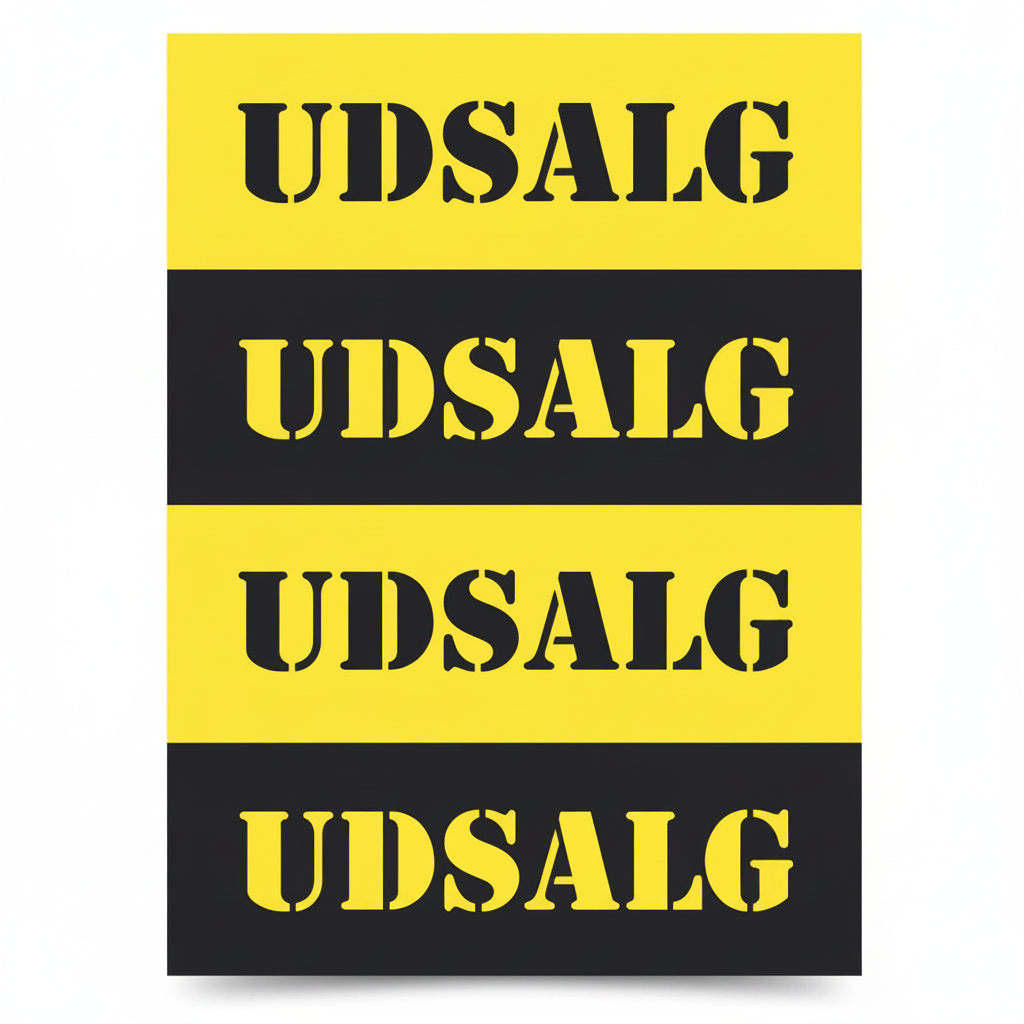 Poster. Sale, black and yellow, 50 x 70 cm