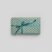 Christmas wrapping paper B 50 cm. Gold with triangles, 50 cm x 100 mtr *