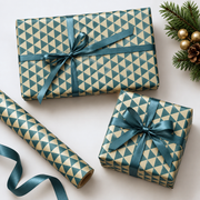 Christmas wrapping paper, gold with triangles, 50 cm x 100 m *