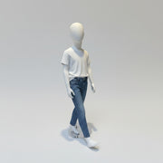 Children's mannequin, 6-8 years, H 122 cm, with head, White. Walking
