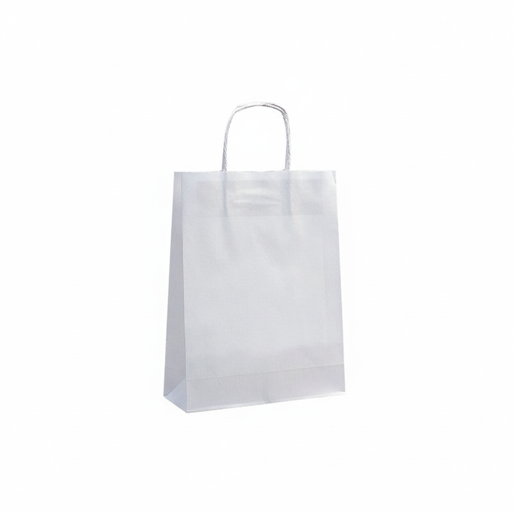 White paper bag 14x8x21 cm