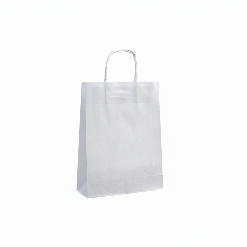 White paper bag 14x8x21 cm