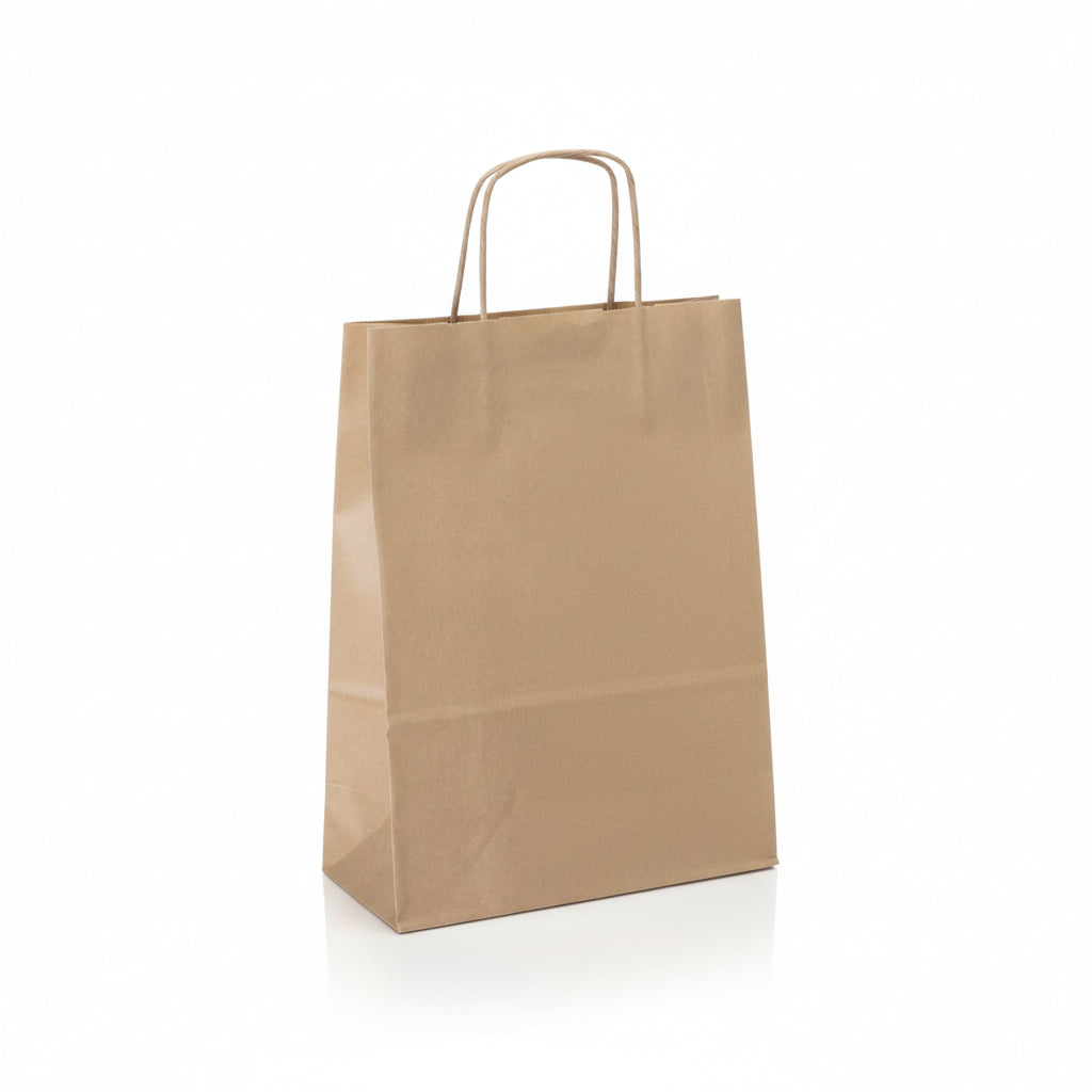 Paper bag with twisted handle, natural, pack of 50 pcs., 24 x 11 x H31 cm