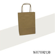 Paper bag - Small - 50 pcs. - natural. W 16 x D 7 x H 21.5 cm.