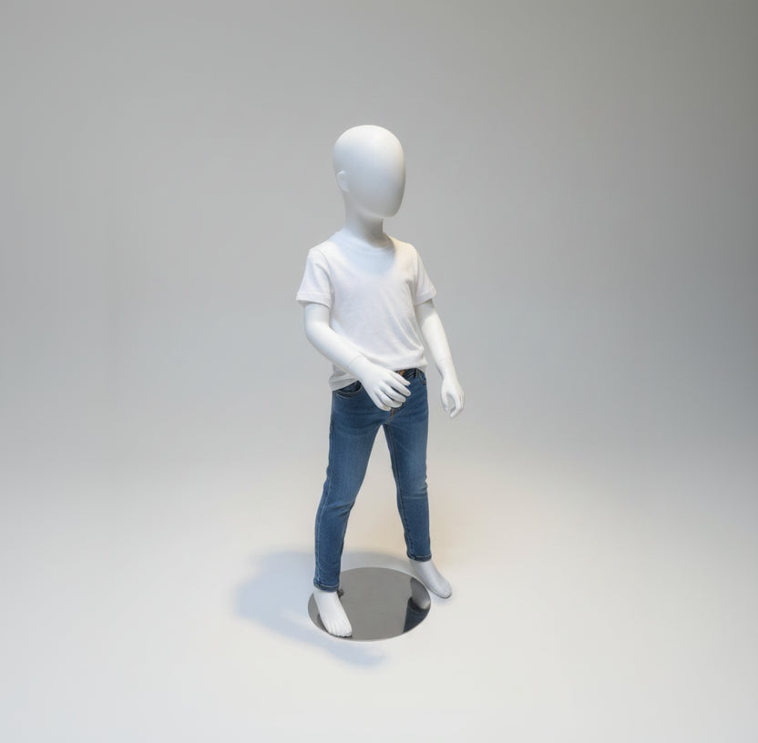 Children's mannequin, H108 cm 4-5 years with head. White