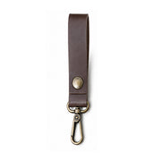 Leather Strap with Carabiner Hook - Brown