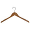 Træbøjle, flat, with rubber and notch, without bar, natural, 12 mm thick, 45 cm. Pack of 10 pcs. Unit price