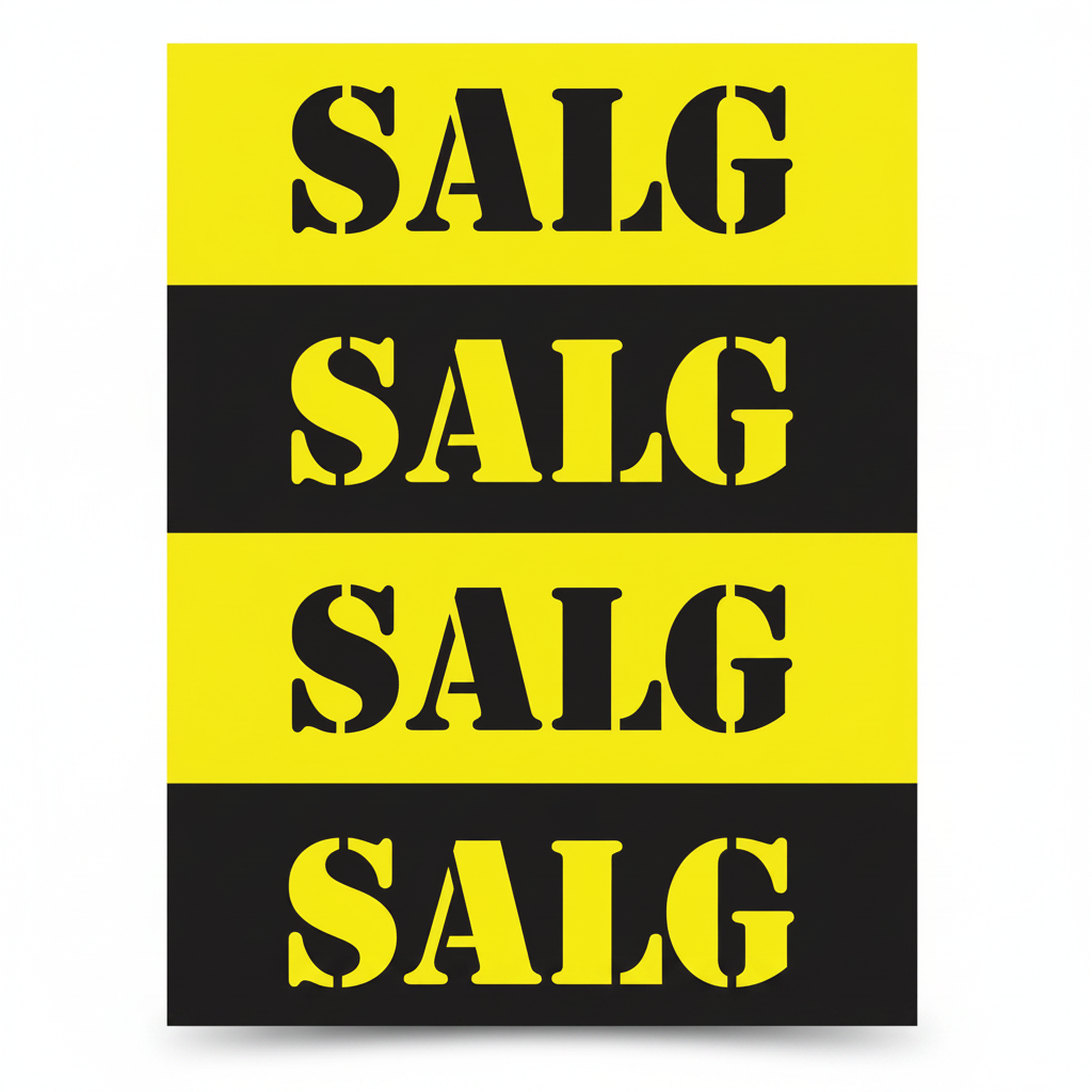 Poster. Sale, black and yellow, 50 x 70 cm