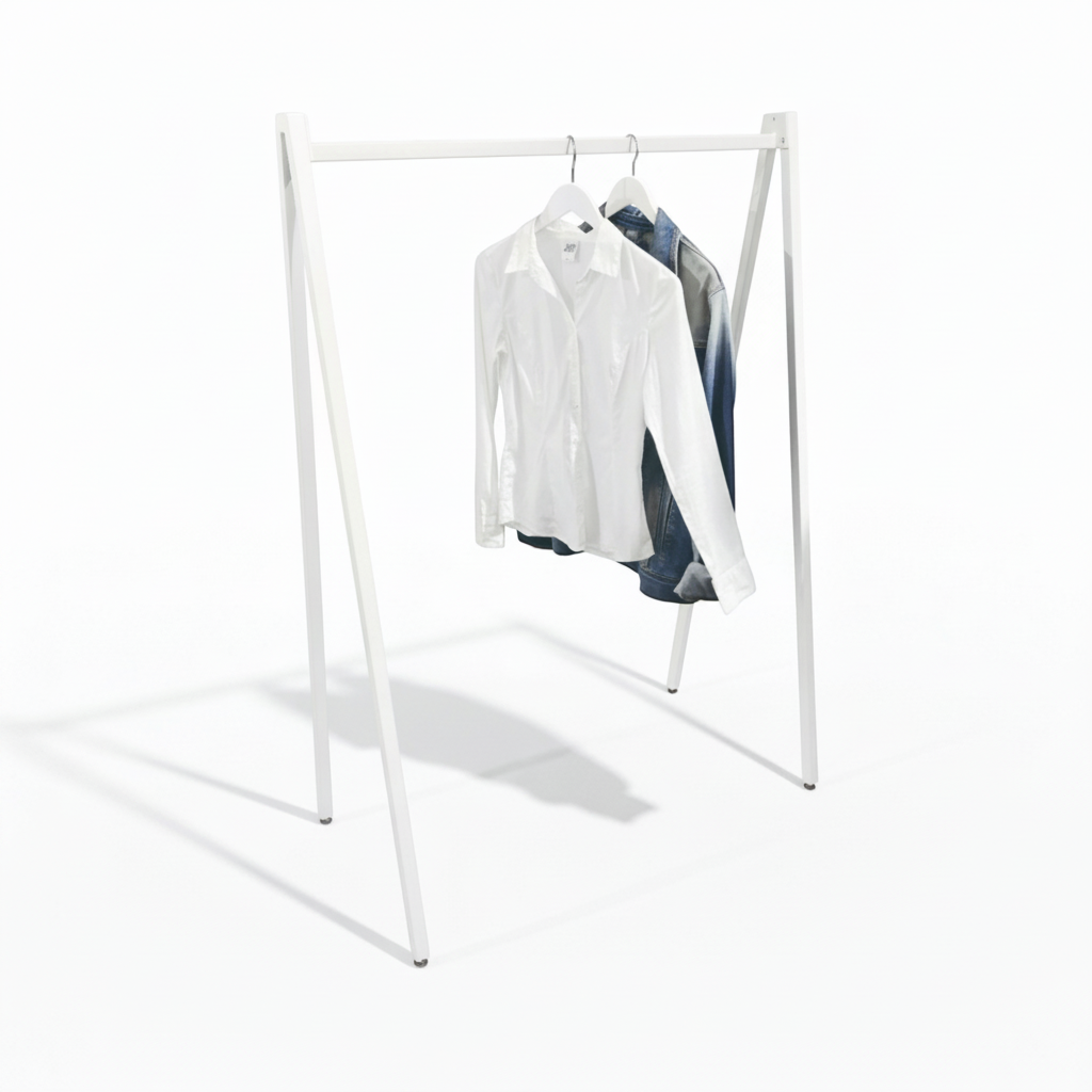 Clothing rack, V-shaped, white, W100 x D50 x H142 cm