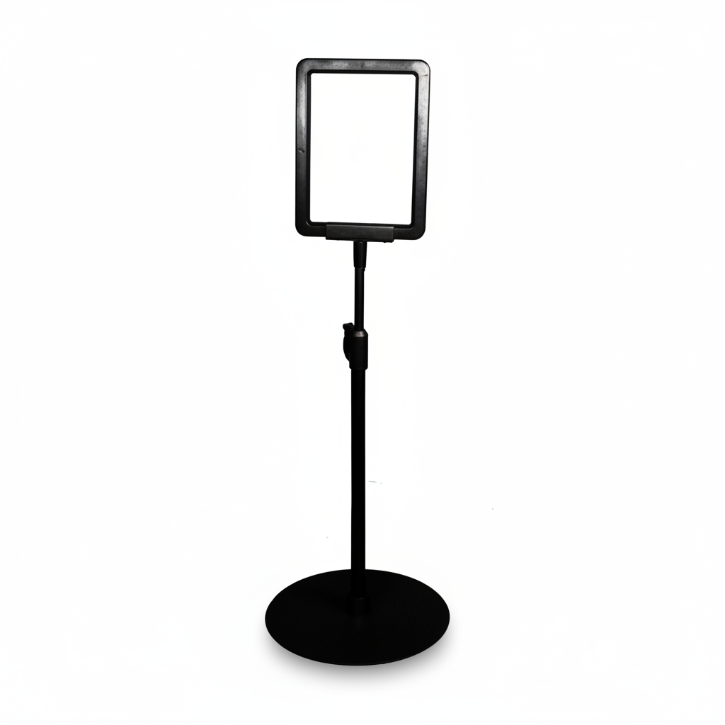 Sign holder A6 with base, Black