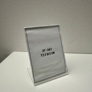 A7 sign holder, angled for table, acrylic
