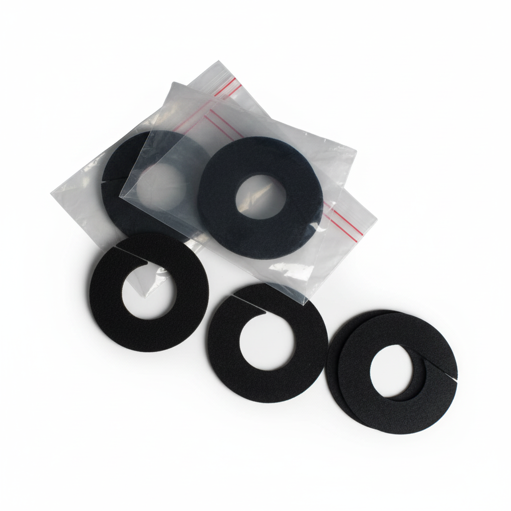 Size tags, round model, black - 10 pcs. Sizes from 1 to 7XL