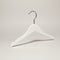 Wooden hanger, solid, flat, baby, with notch and without rod, white, 27 cm
