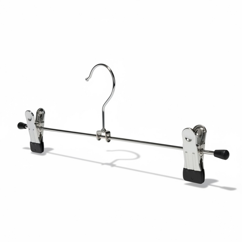 Clamp hanger, metal hanger (W 30 cm.) - 100 pcs. Black. Trouser hanger