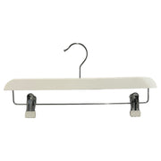 Trousers hanger, wood, with strong clips, white, 35 cm