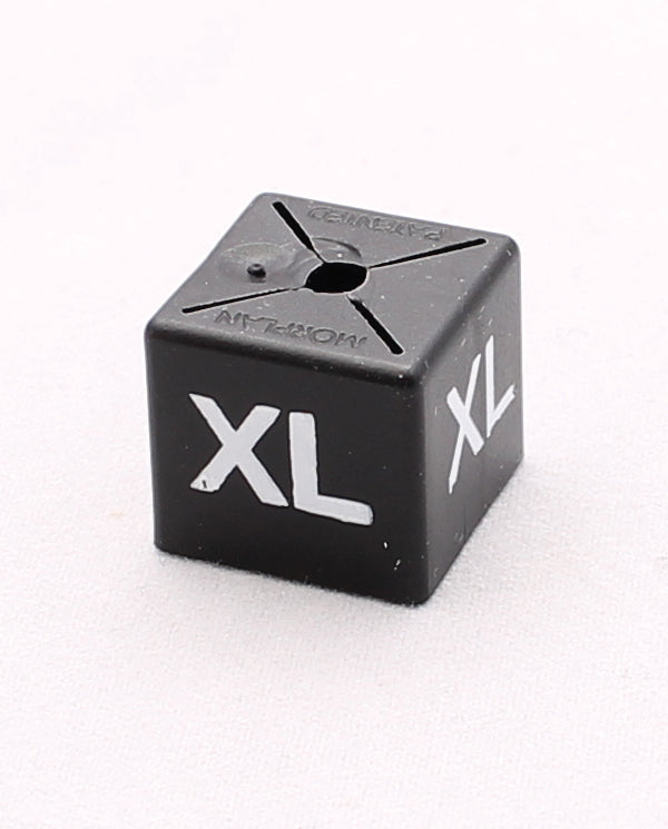 Size tag, square in black. Choose size